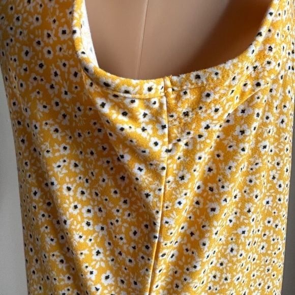2 Dye 4 Yellow floral print summer dress with keyhole cut out back size L - Picture 10 of 14
